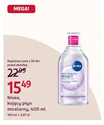 Kojący płyn micelarny Nivea 400ml promocja w Rossmann