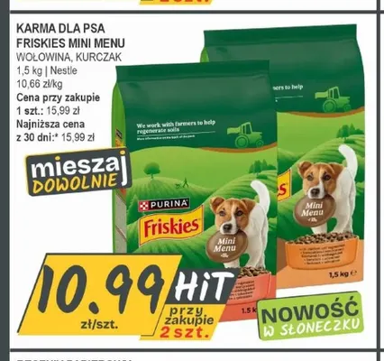 Karma dla psa Friskies Mini Menu wołowina promocja w Słoneczko