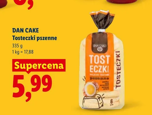 Tosteczki pszenne Dan Cake promocja w Lidl