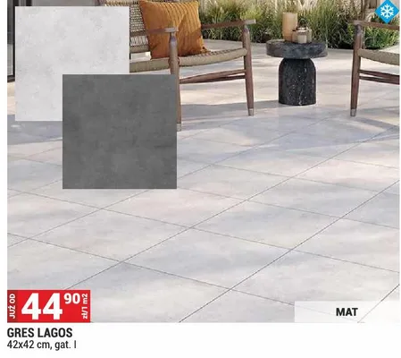 Gres LAGOS 42x42cm gat. I mat promocja w Merkury Market