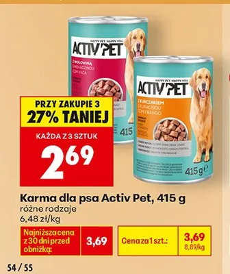 Karma dla psa Activ Pet promocja w Biedronka