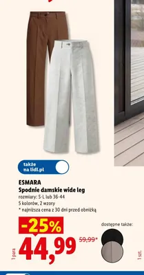 Spodnie damskie wide leg Esmara promocja w Lidl
