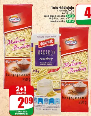 Makaron krajanka bezjajeczny Maxpol promocja w Dino