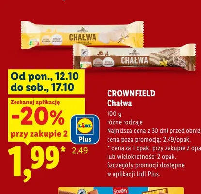 Chałwa Crownfield promocja w Lidl