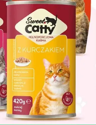 Pełnoporcjowa mokra karma dla kota Sweet Catty z kurczakiem promocja w Dino