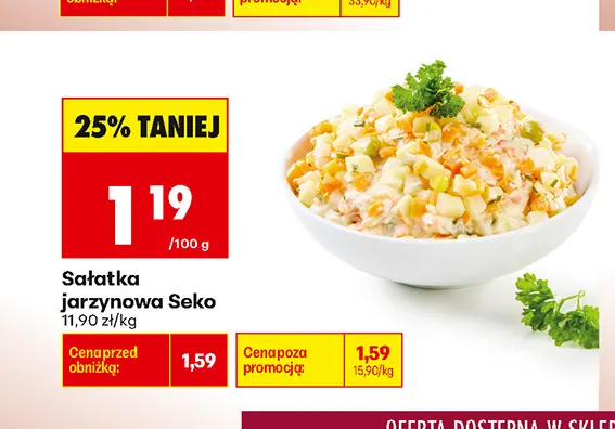 Sałatka jarzynowa Seko promocja w Biedronka