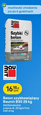 Beton szybkowiążący Baumit B30 promocja w Castorama