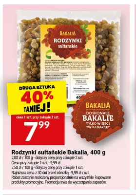 Rodzynki sułtańskie Bakalia promocja w Twój Market