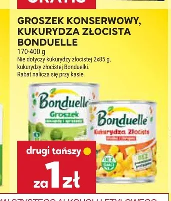 Groszek konserwowy, kukurydza złocista Bonduelle promocja w Stokrotka