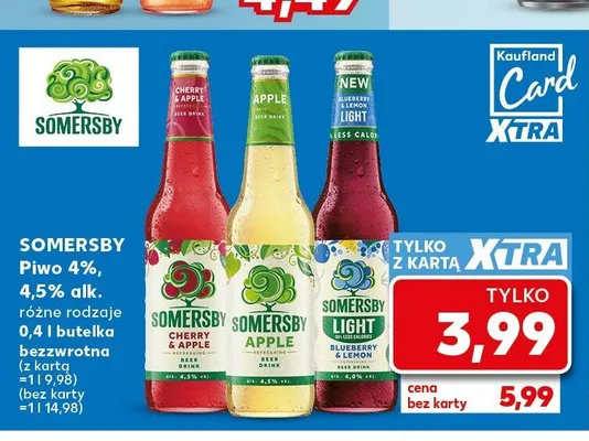 Piwo Somersby Blueberry & Lemon Light promocja w Kaufland