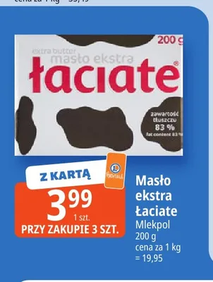 Masło ekstra Łaciate Mlekpol promocja w Leclerc
