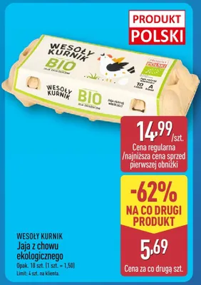 Jaja z chowu ekologicznego promocja w Aldi