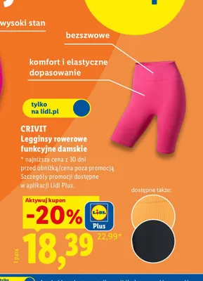Legginsy rowerowe funkcyjne damskie Crivit promocja w Lidl