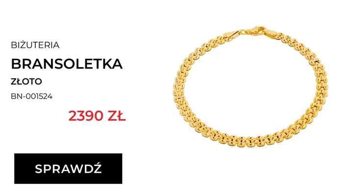 Bransoletka złota pr. 333 promocja w Briju
