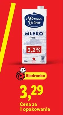 Mleko UHT 3,2% Mleczna Dolina promocja w Lidl