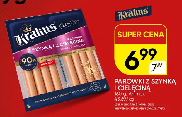 Parówki z szynką i cielęciną Krakus promocja w Chata Polska