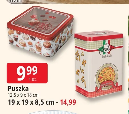 Puszka metalowa 12,5x9x18 cm promocja w Leclerc