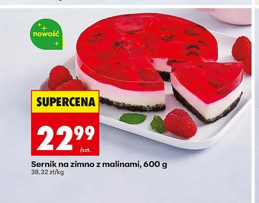 Sernik na zimno z malinami promocja w Biedronka