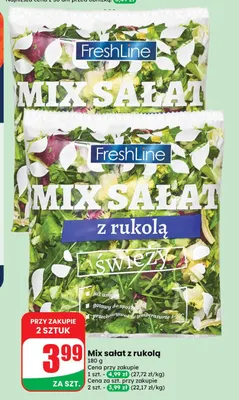 Mix sałat z rukolą FreshLine promocja w Dino