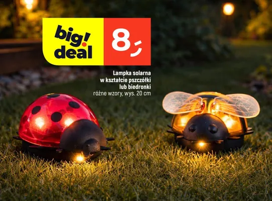 Lampka solarna w kształcie pszczółki lub biedronki promocja w Dealz