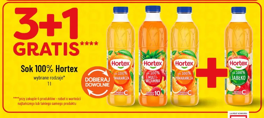 Sok 100% pomarańcza Hortex promocja w POLOmarket