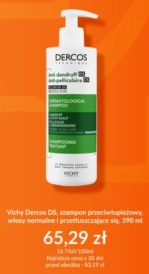 Szampon przeciwłupieżowy Vichy Dercos DS włosy normalne i przetłuszczające się promocja w DOZ.PL