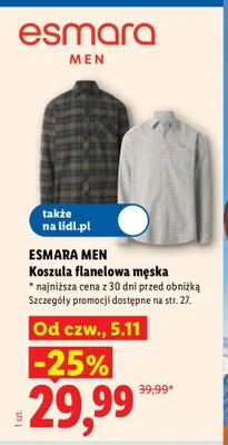Koszula flanelowa męska promocja w Lidl