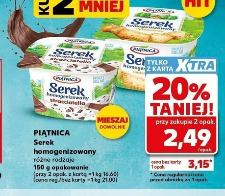 Serek homogenizowany stracciatella Piątnica promocja w Kaufland