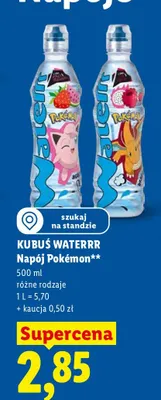 Napój Kubuś Waterrr Pokémon promocja w Lidl
