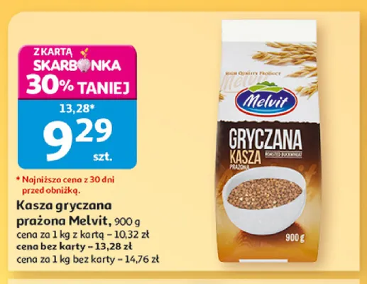 Kasza gryczana prażona Melvit promocja w Auchan