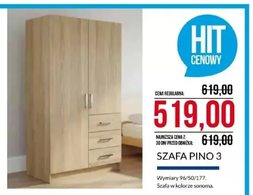 Szafa Pino 3 promocja w Abra Meble