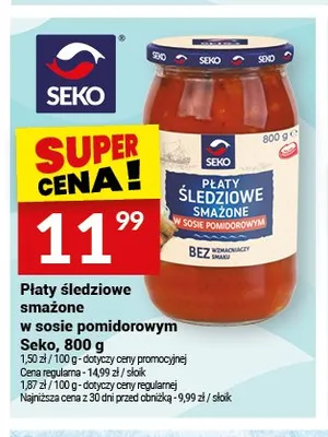 Płaty śledziowe smażone w sosie pomidorowym Seko promocja w Twój Market