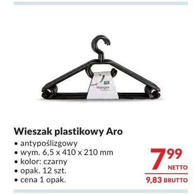 Wieszak plastikowy Aro promocja w Makro