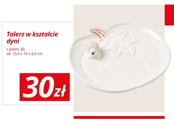 Talerz w kształcie dyni z jeżem 3D promocja w KiK