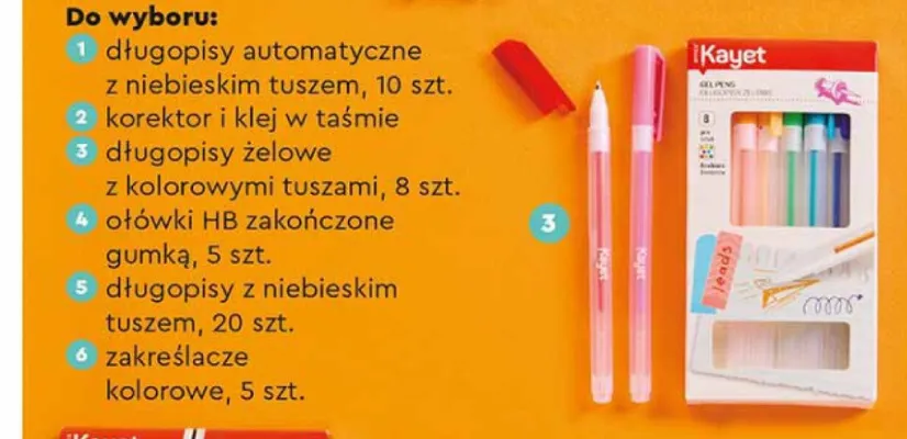 Długopisy żelowe z kolorowymi tuszami promocja w Biedronka