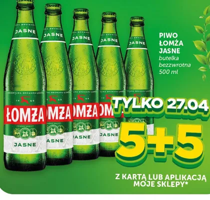 Piwo łomża jasne butelka bezzwrotna promocja w Euro Sklep
