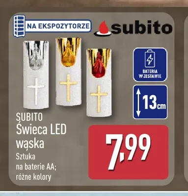 Świeca LED wąska Subito promocja w Aldi