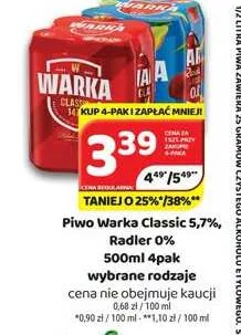 Piwo Warka Classic 5,7% promocja w Delfin