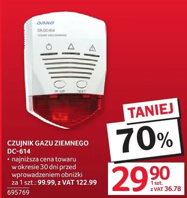 Czujnik gazu ziemnego DC-61H promocja w Selgros
