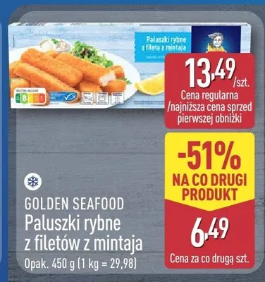 Paluszki rybne z filetów z mintaja promocja w Aldi