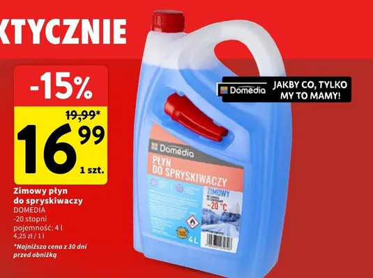 Zimowy płyn do spryskiwaczy DOMEDIA promocja w Intermarche