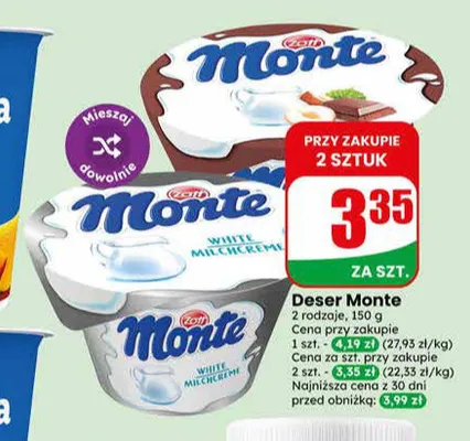 Deser Zott Monte White Milchcreme promocja w Dino