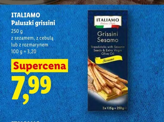 Paluszki grissini ITALIAMO z sezamem promocja w Lidl