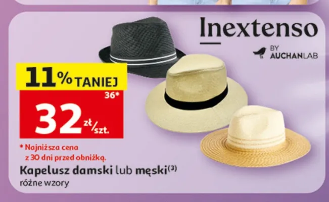 Kapelusz damski Inextenso promocja w Auchan