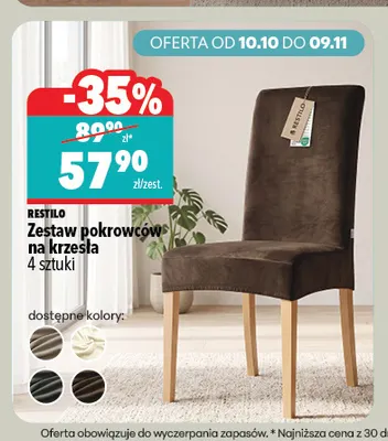 Zestaw pokrowców na krzesła 4 sztuki Restilo promocja w Biedronka Home