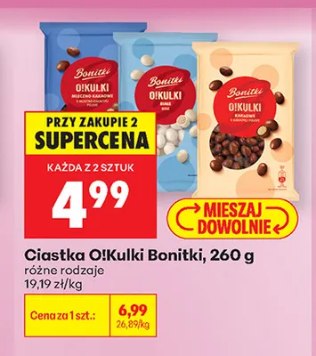 Ciastka O!Kulki Bonitki mleczno-kakaowe promocja w Biedronka