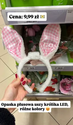 Opaska plusowa uszy królika LED różne kolory promocja w Dino