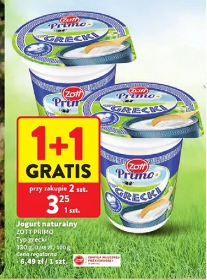 Jogurt naturalny ZOTT PRIMO Typ grecki promocja w Intermarche
