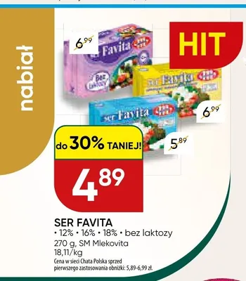 Ser Favita 18% Mlekovita promocja w Chata Polska