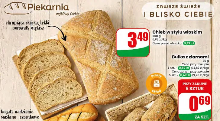 Chleb w stylu włoskim promocja w Dino